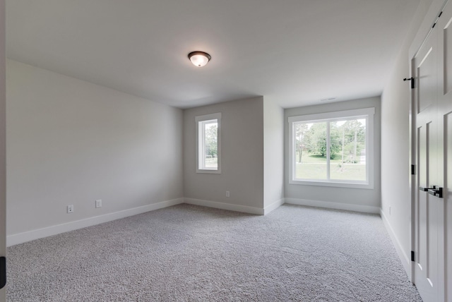 unfurnished room featuring light colored carpet and a healthy amount of sunlight