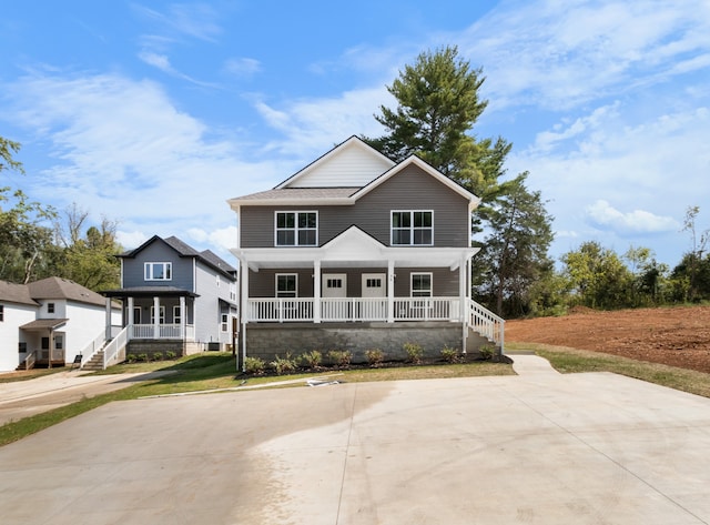 view of front of property with a porch