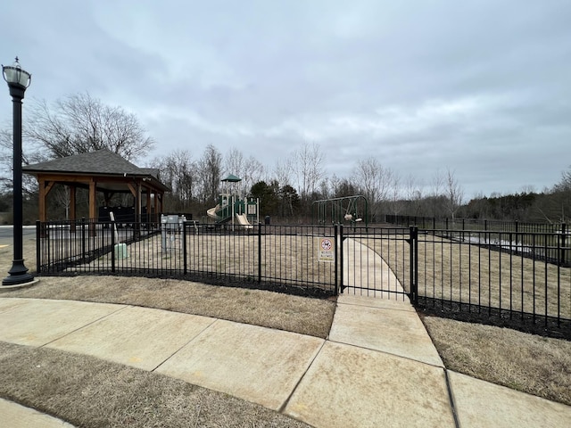 view of gate featuring a gazebo