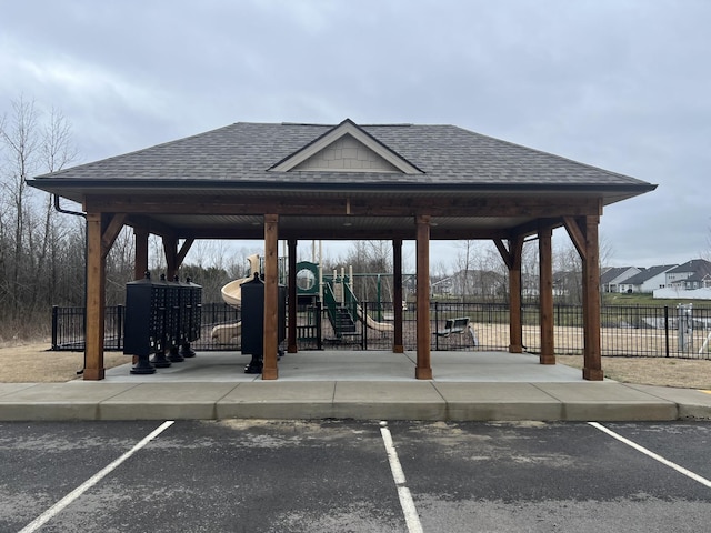 view of property's community with a gazebo and a playground