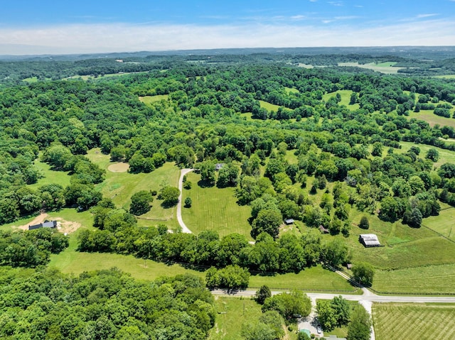 drone / aerial view with a rural view