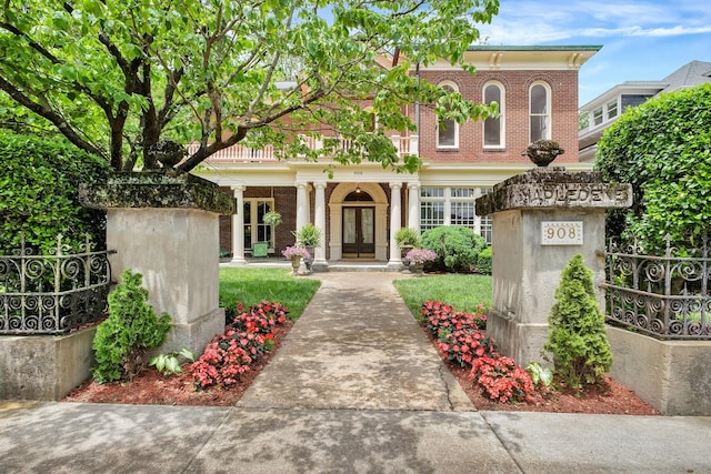 view of front of property with french doors