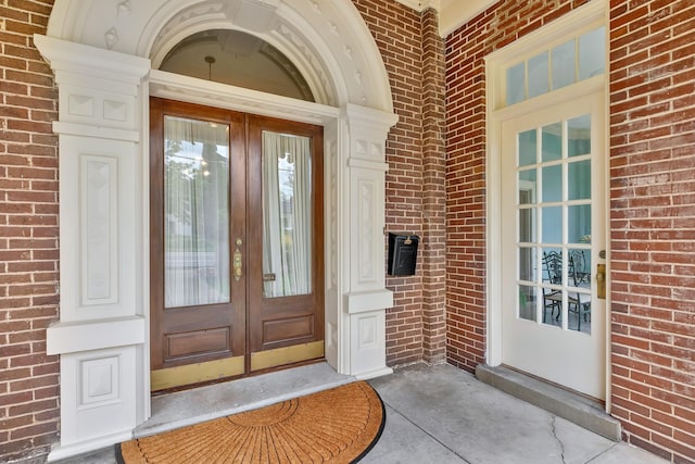 property entrance featuring french doors