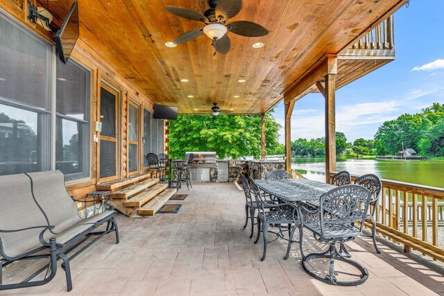 view of patio / terrace with a grill and area for grilling