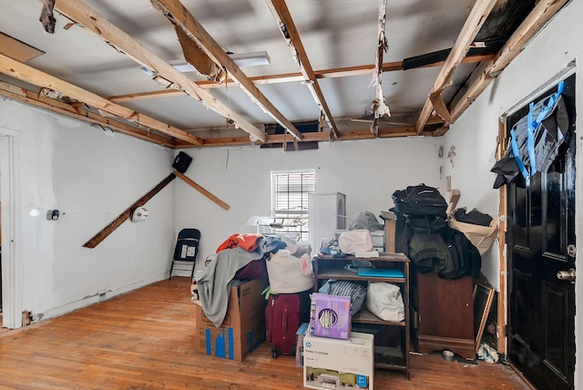 interior space with hardwood / wood-style floors