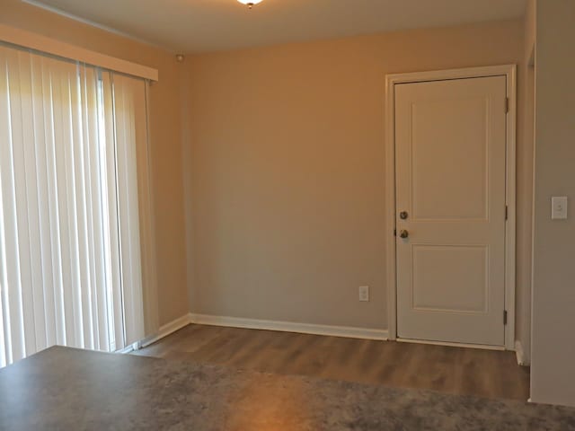 empty room featuring wood-type flooring