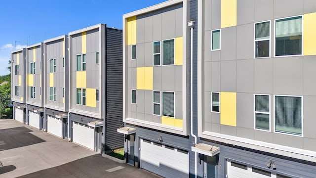 view of building exterior with a garage