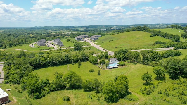 drone / aerial view featuring a rural view