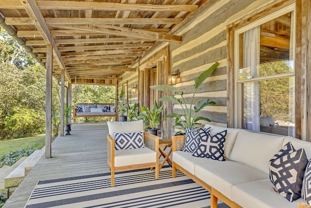 view of patio with an outdoor hangout area