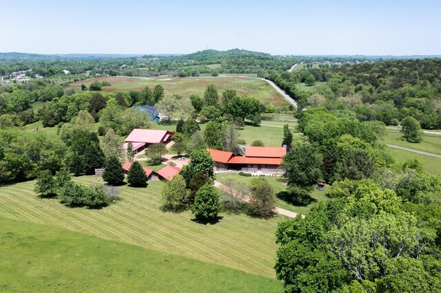 aerial view featuring a rural view