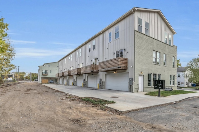 view of building exterior with a garage