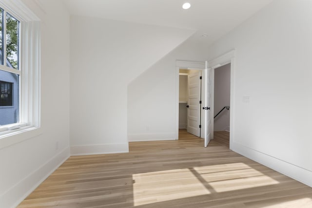 empty room featuring light wood-type flooring