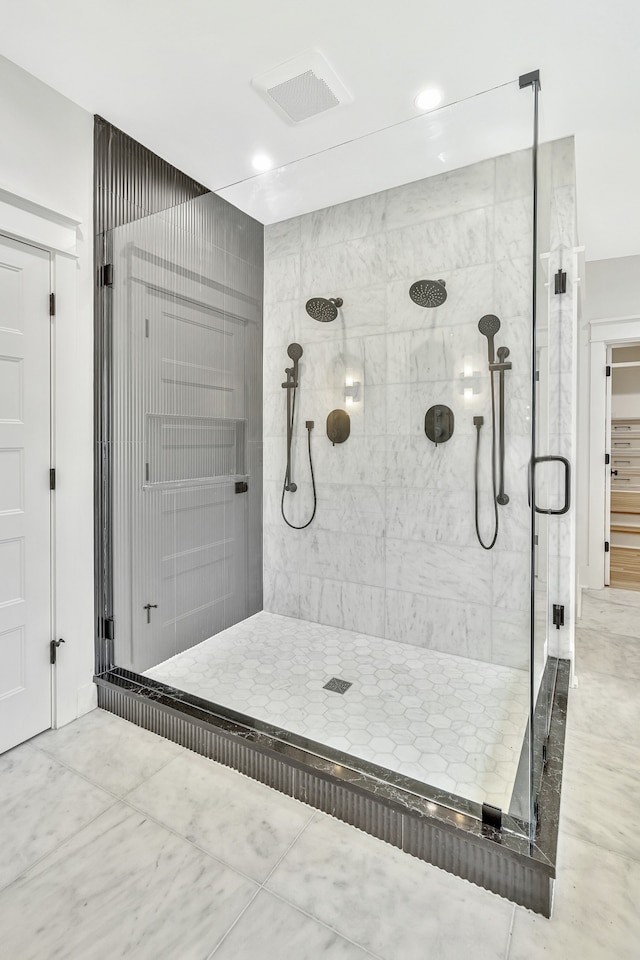 bathroom featuring walk in shower