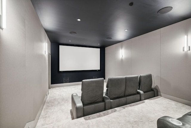 view of carpeted cinema room