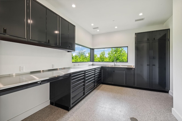 kitchen featuring stainless steel counters and sink