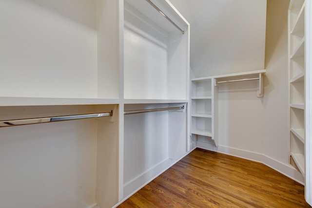 spacious closet with hardwood / wood-style floors