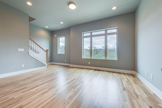 interior space featuring a wealth of natural light and light hardwood / wood-style flooring