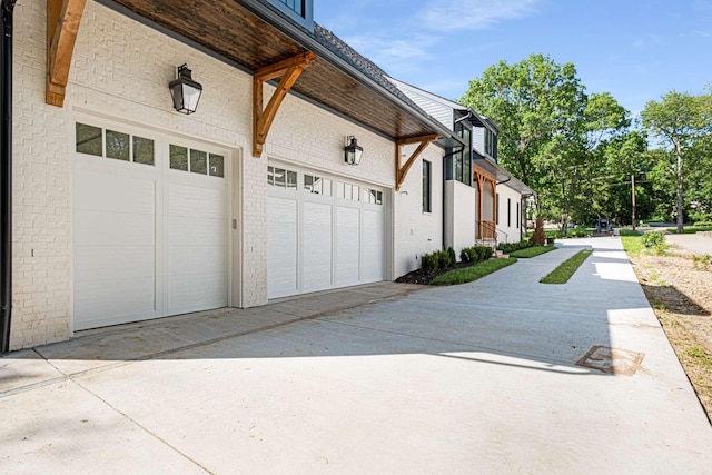 view of property exterior featuring a garage