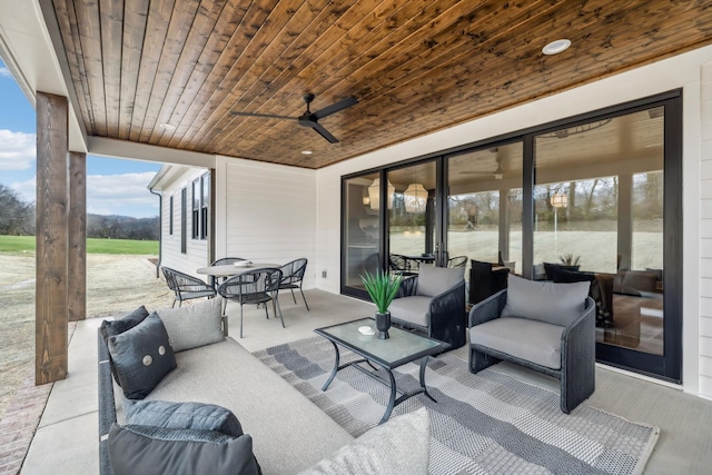 view of patio / terrace with ceiling fan