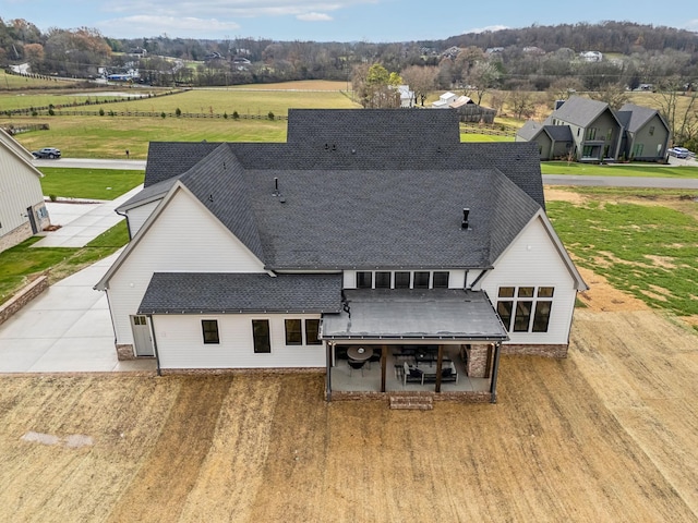 bird's eye view with a rural view