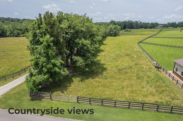 bird's eye view with a rural view