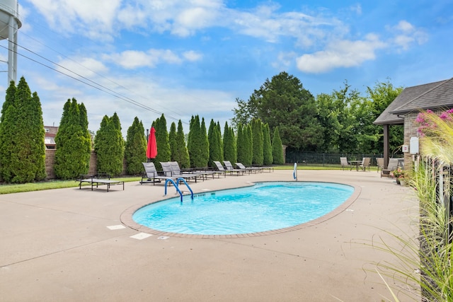 view of pool with a patio area