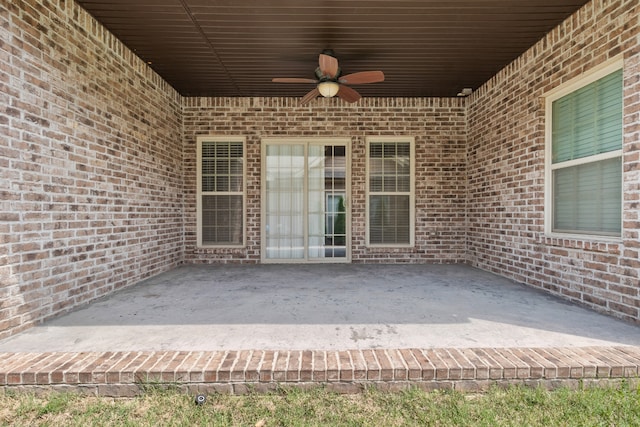 view of patio / terrace with ceiling fan