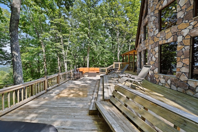 deck featuring an outdoor hangout area