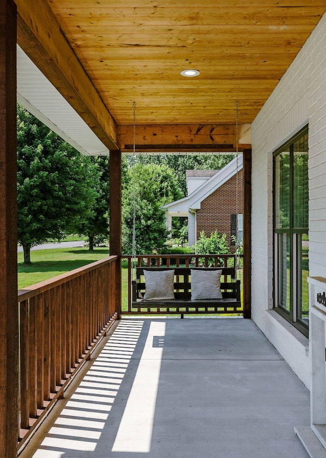 view of patio with a porch