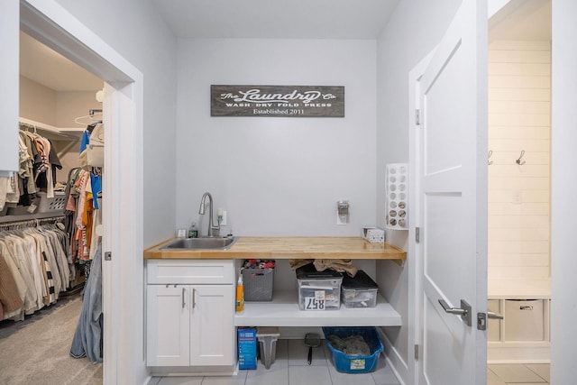 bathroom featuring vanity and tile patterned floors