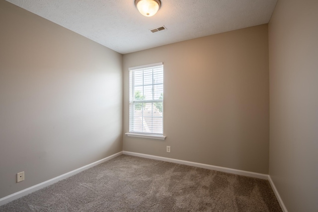 carpeted spare room featuring a textured ceiling