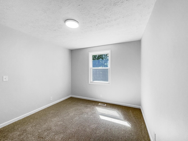 spare room with carpet flooring and a textured ceiling