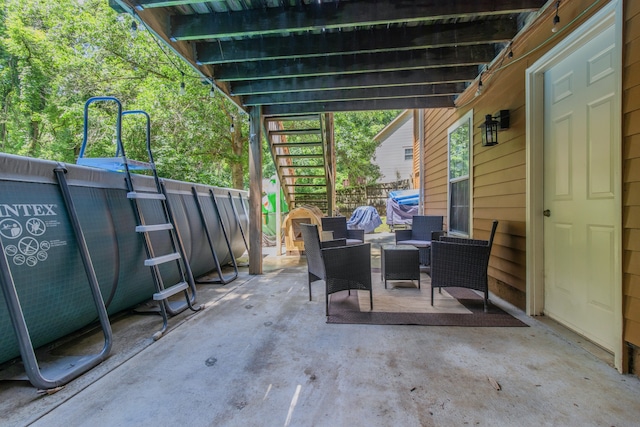 view of patio featuring an outdoor living space