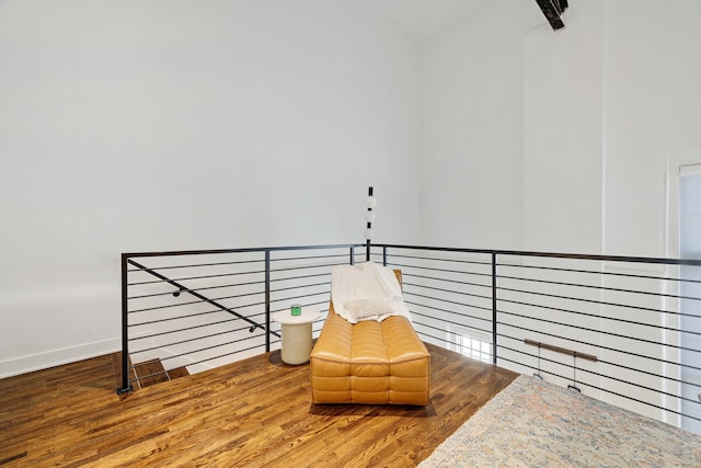 living area featuring hardwood / wood-style flooring