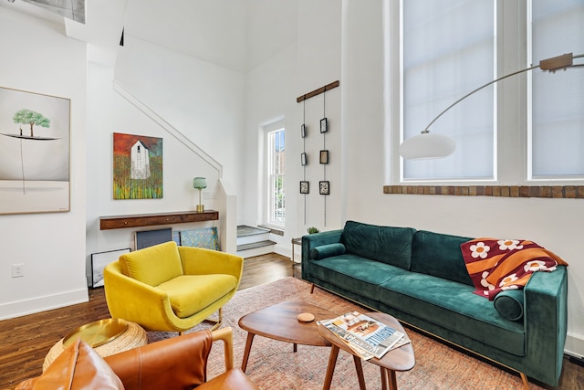 living room featuring hardwood / wood-style flooring