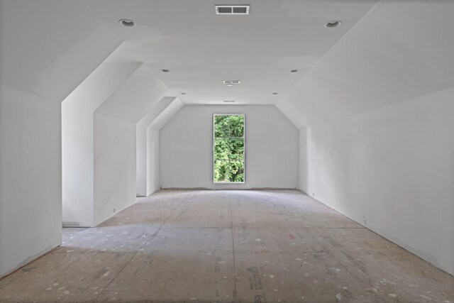 bonus room with lofted ceiling