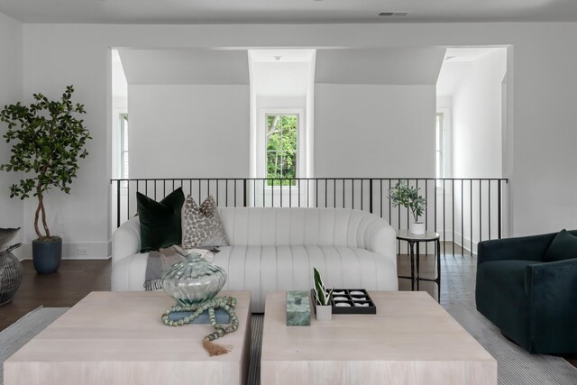 living room with wood-type flooring