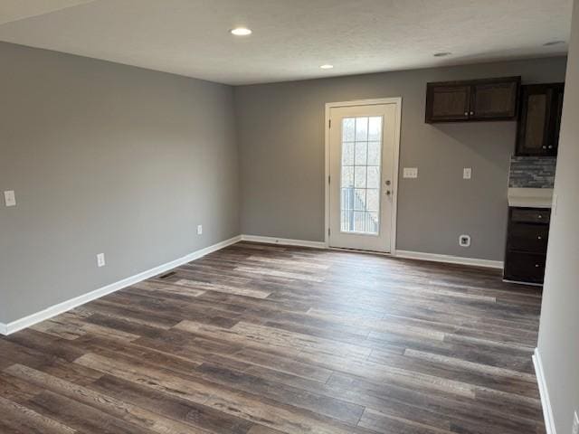 interior space featuring dark hardwood / wood-style floors