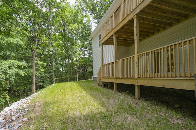 view of yard featuring a deck