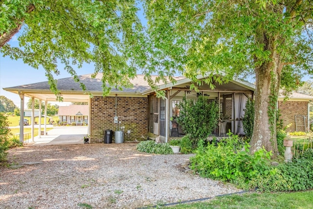 view of front of property with a patio area