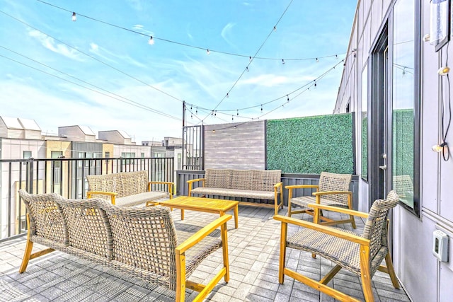 view of patio featuring an outdoor living space