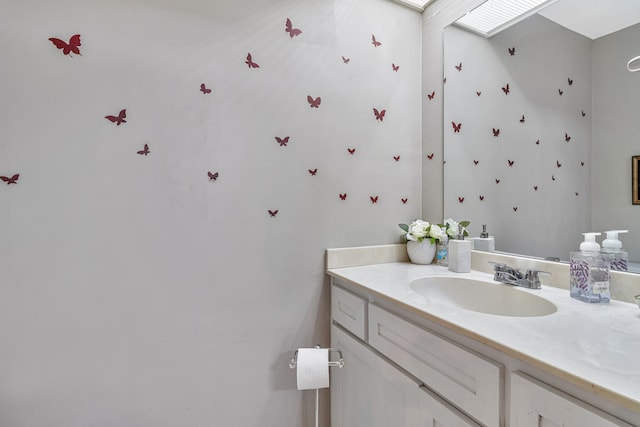 bathroom with oversized vanity