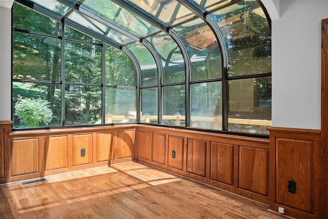 view of unfurnished sunroom