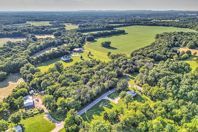 bird's eye view with a rural view