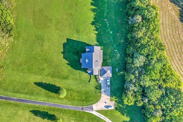 aerial view with a rural view