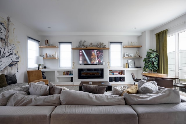 living room featuring a healthy amount of sunlight