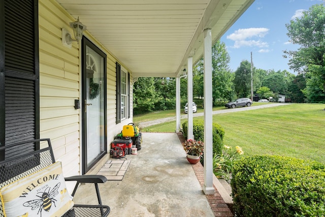 view of patio with a porch