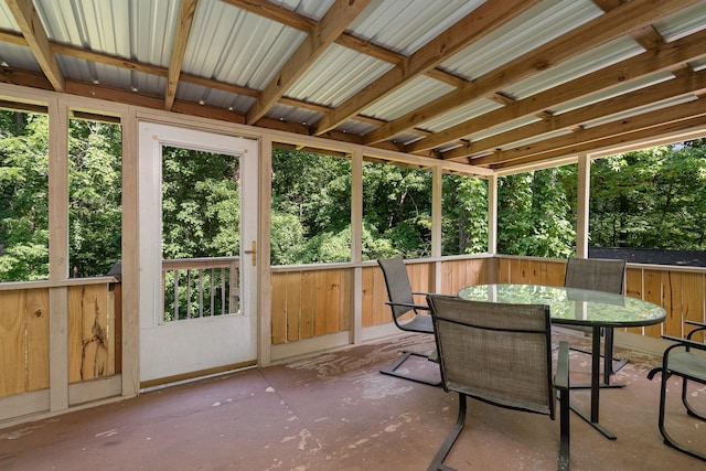 view of sunroom