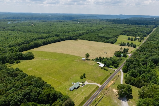 aerial view featuring a rural view