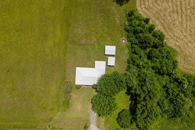 drone / aerial view with a rural view